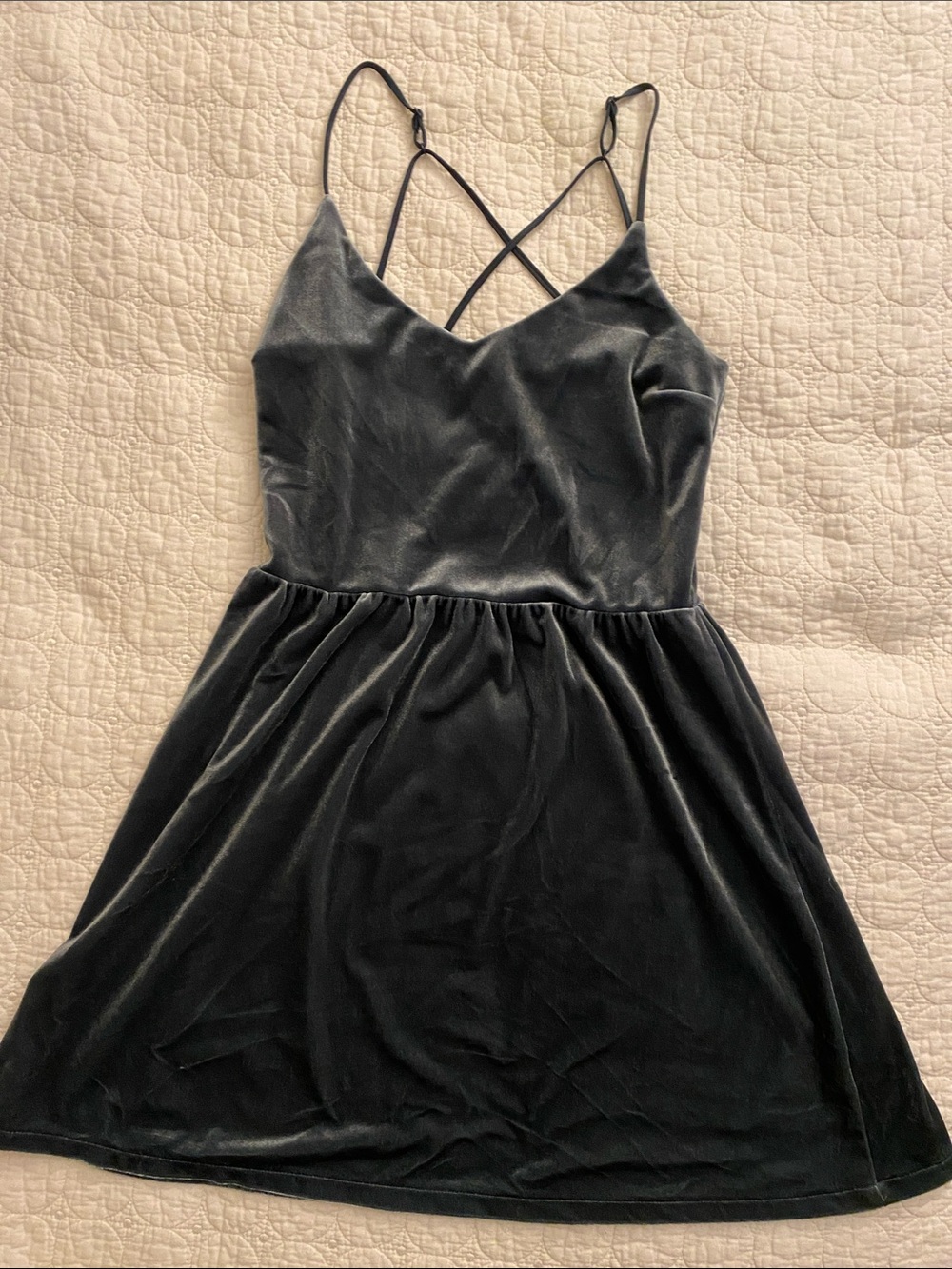Aeropostale dark grey velvet mini dress
